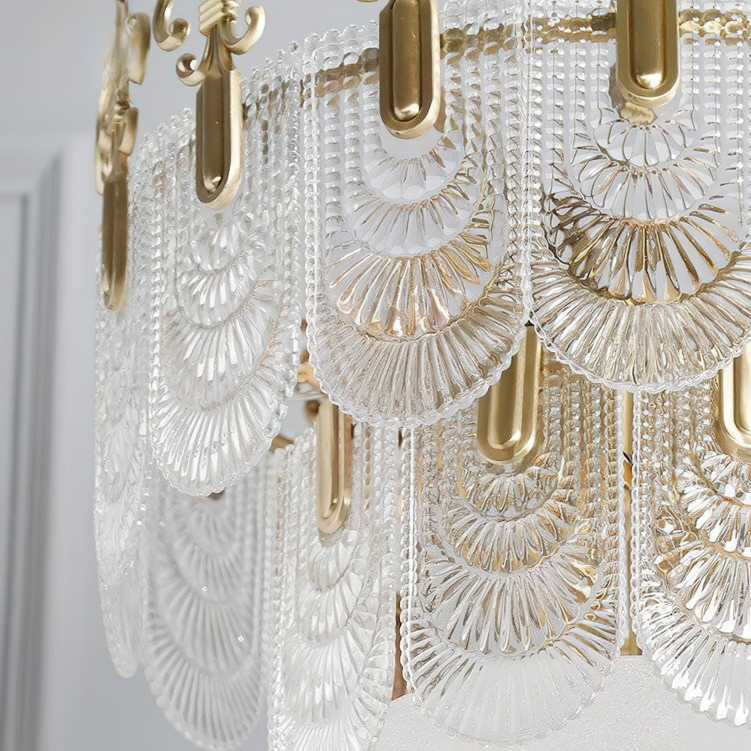 Cashaor Postmodern Luxury Brass Glass Chandelier - Lamp Copper
