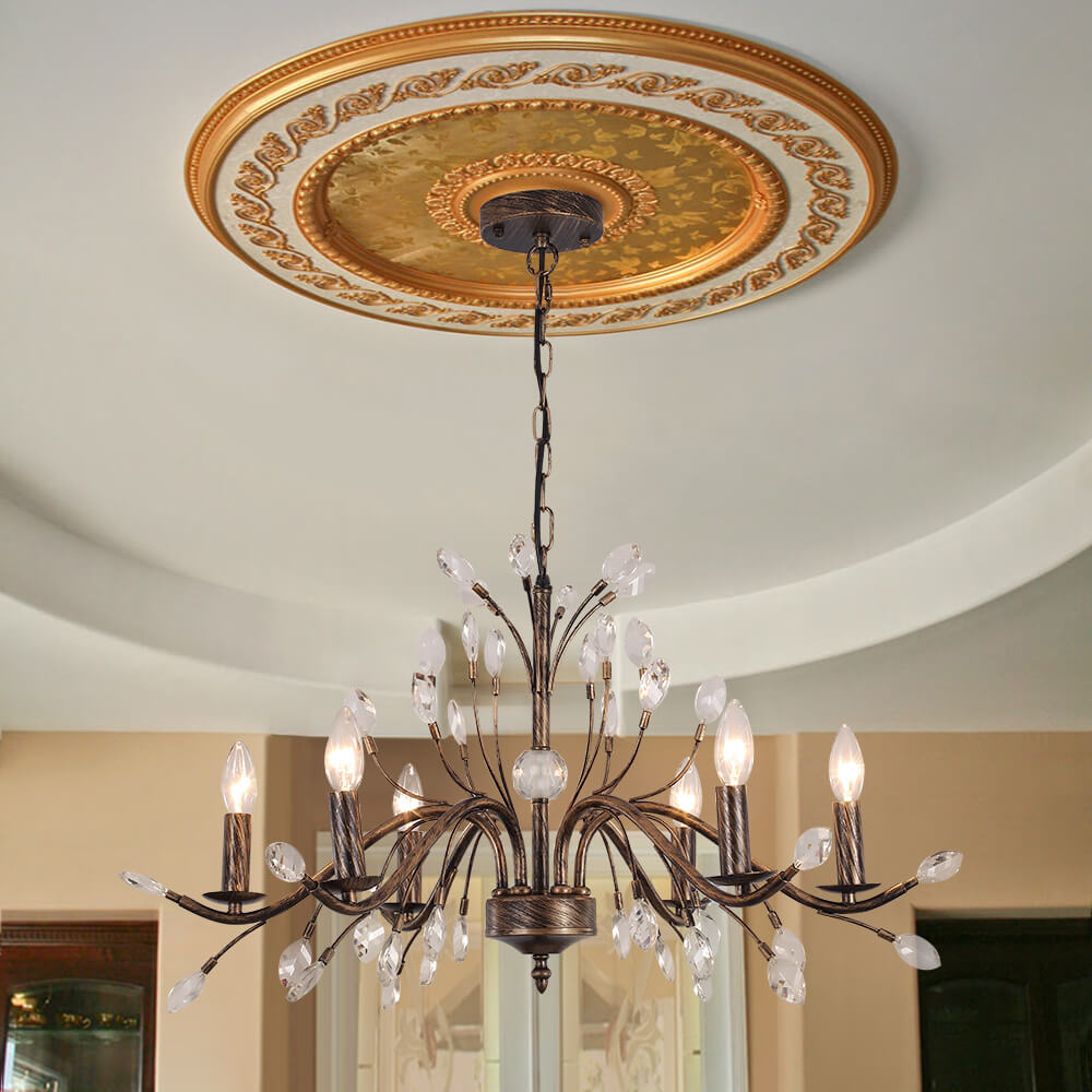 Jorne Vintage Antique Floral Crystal Chandelier