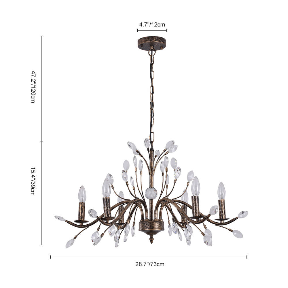 Jorne Vintage Antique Floral Crystal Chandelier