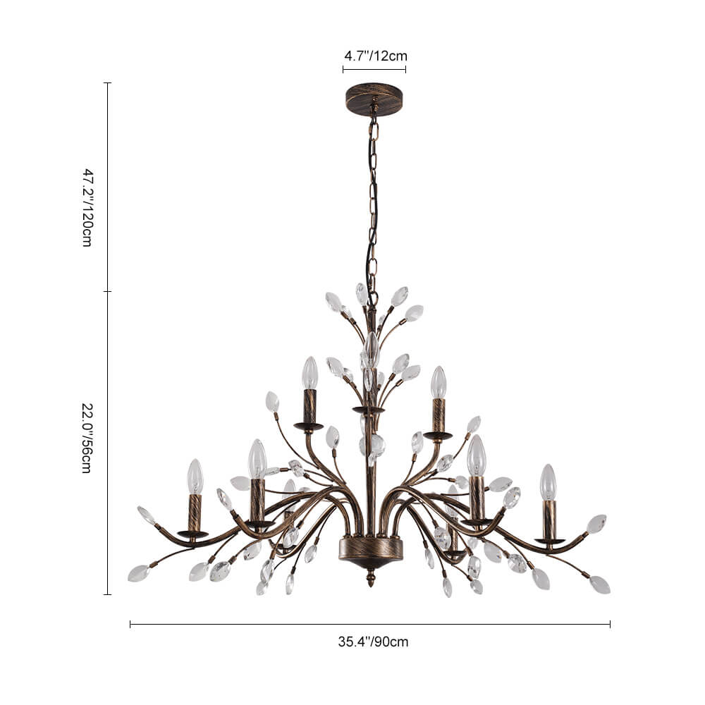 Jorne Vintage Antique Floral Crystal Chandelier
