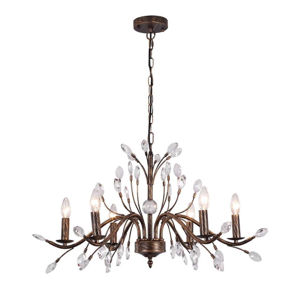 Jorne Vintage Antique Floral Crystal Chandelier