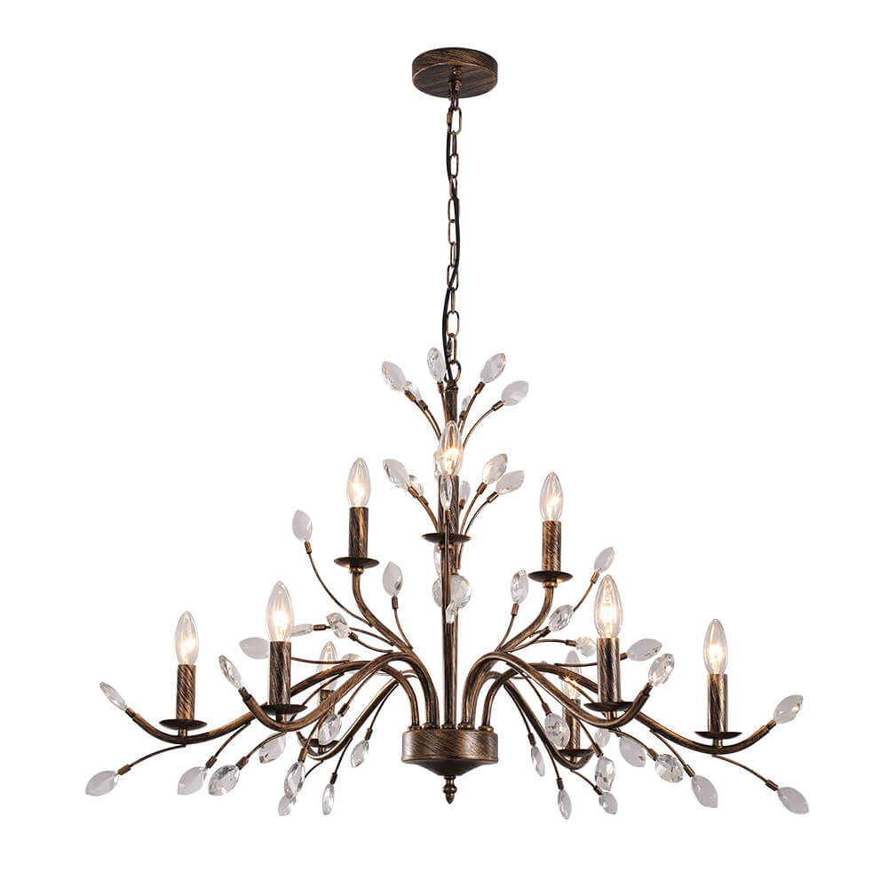 Jorne Vintage Antique Floral Crystal Chandelier