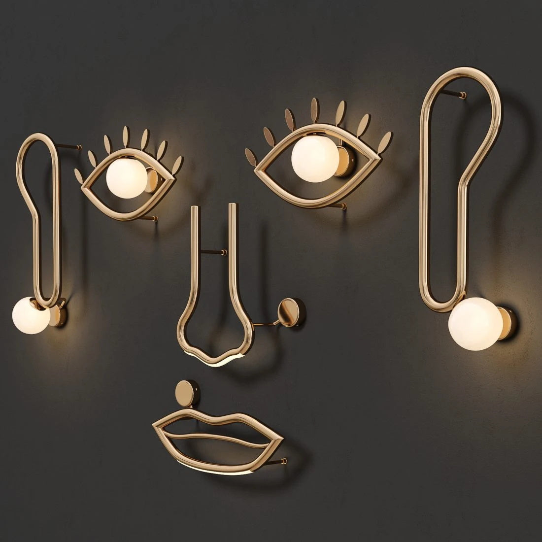 Oldore Individual Creativity Brass Glass Wall Lamp - Lamp Copper