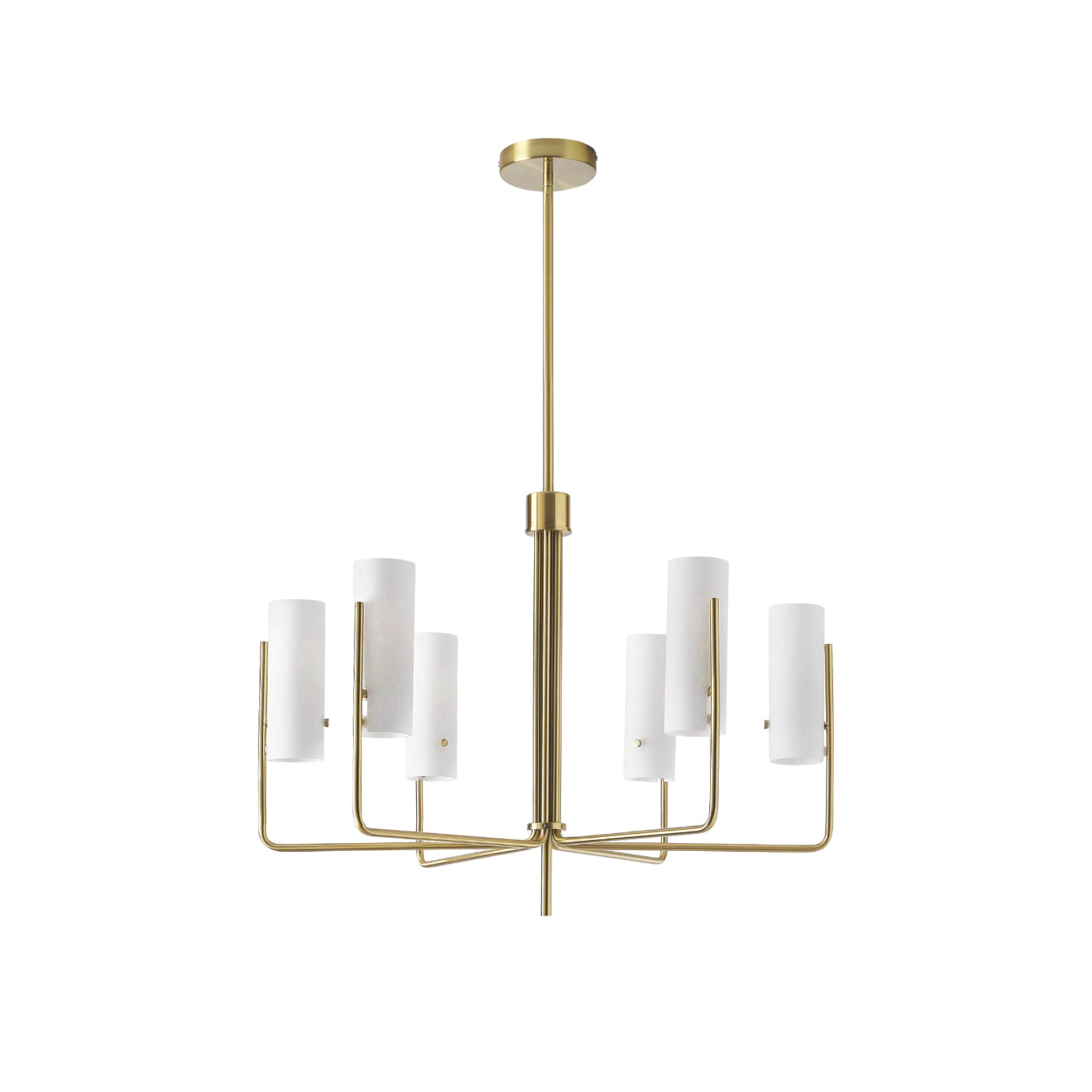 Ivraeus Vintage Industrial Brass Glass Chandelier - Lamp Copper