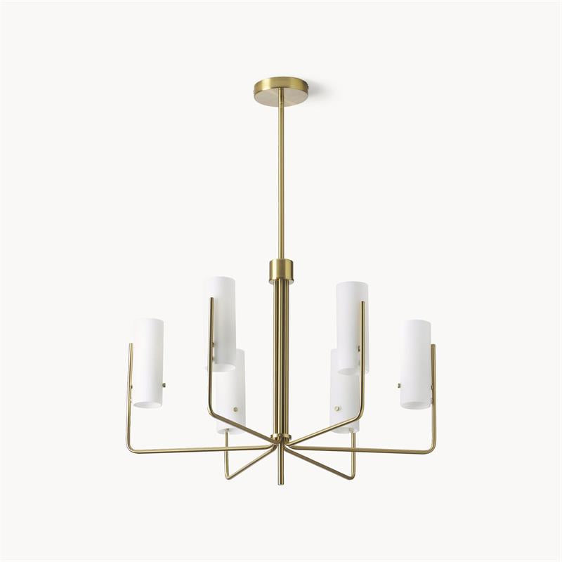Ivraeus Vintage Industrial Brass Glass Chandelier - Lamp Copper