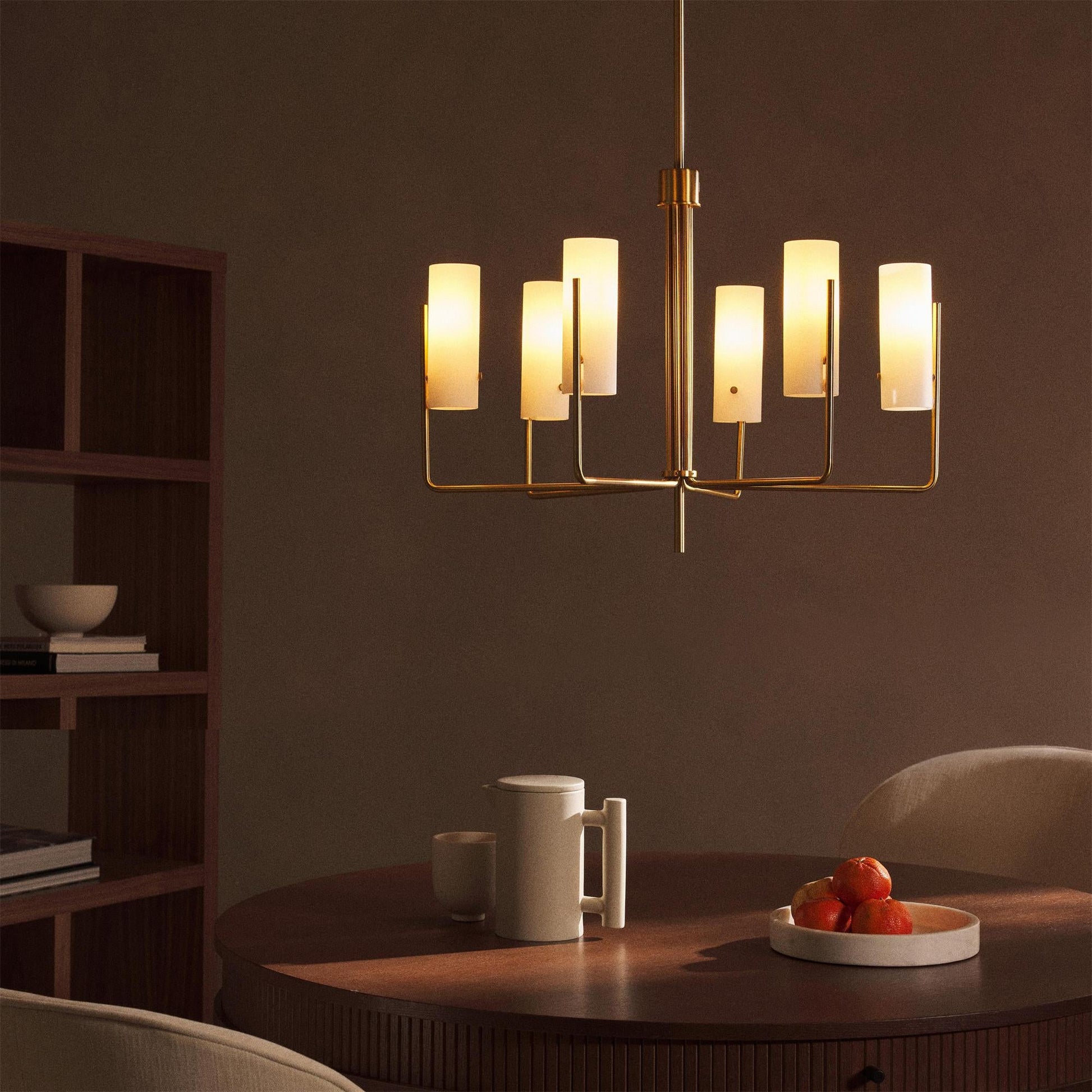 Ivraeus Vintage Industrial Brass Glass Chandelier - Lamp Copper