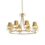 Ivsilan Vintage Industrial Brass Crystal Chandelier - Lamp Copper