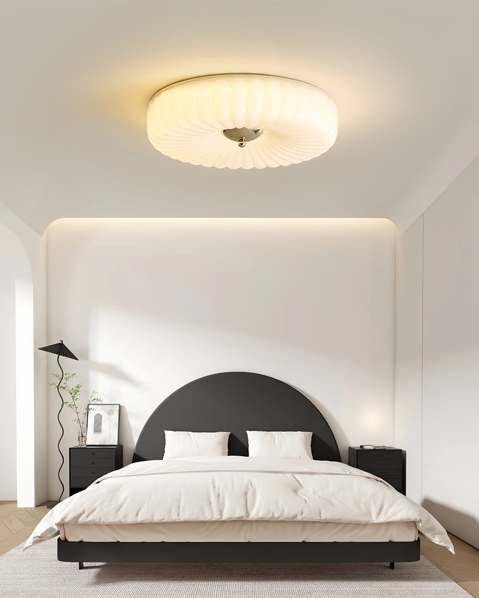 Zathee Modern Minimalist Glass Metal Flush Mount Ceiling Light - Lamp Copper
