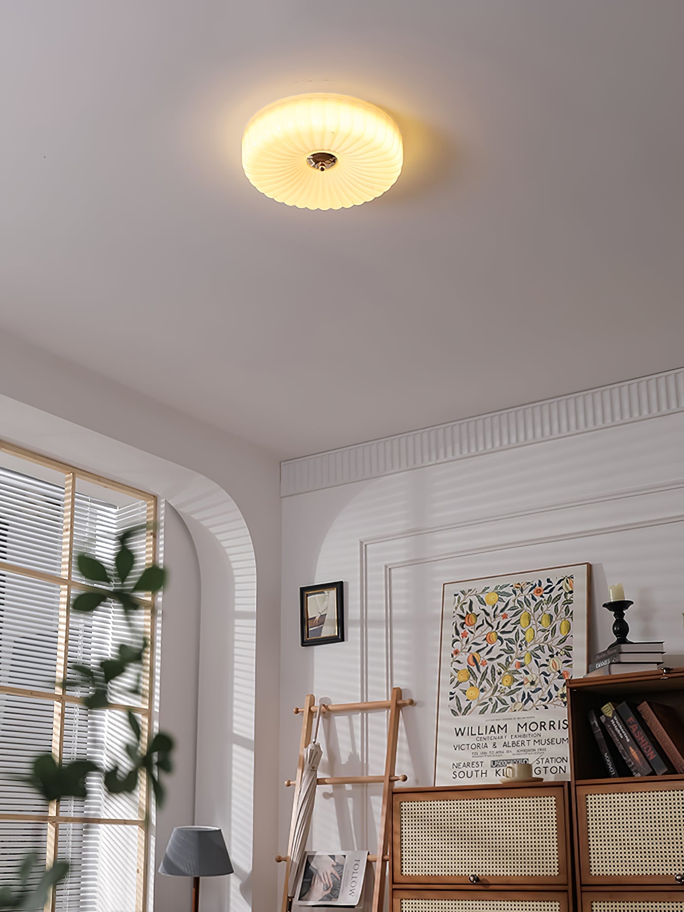 Zathee Modern Minimalist Glass Metal Flush Mount Ceiling Light - Lamp Copper