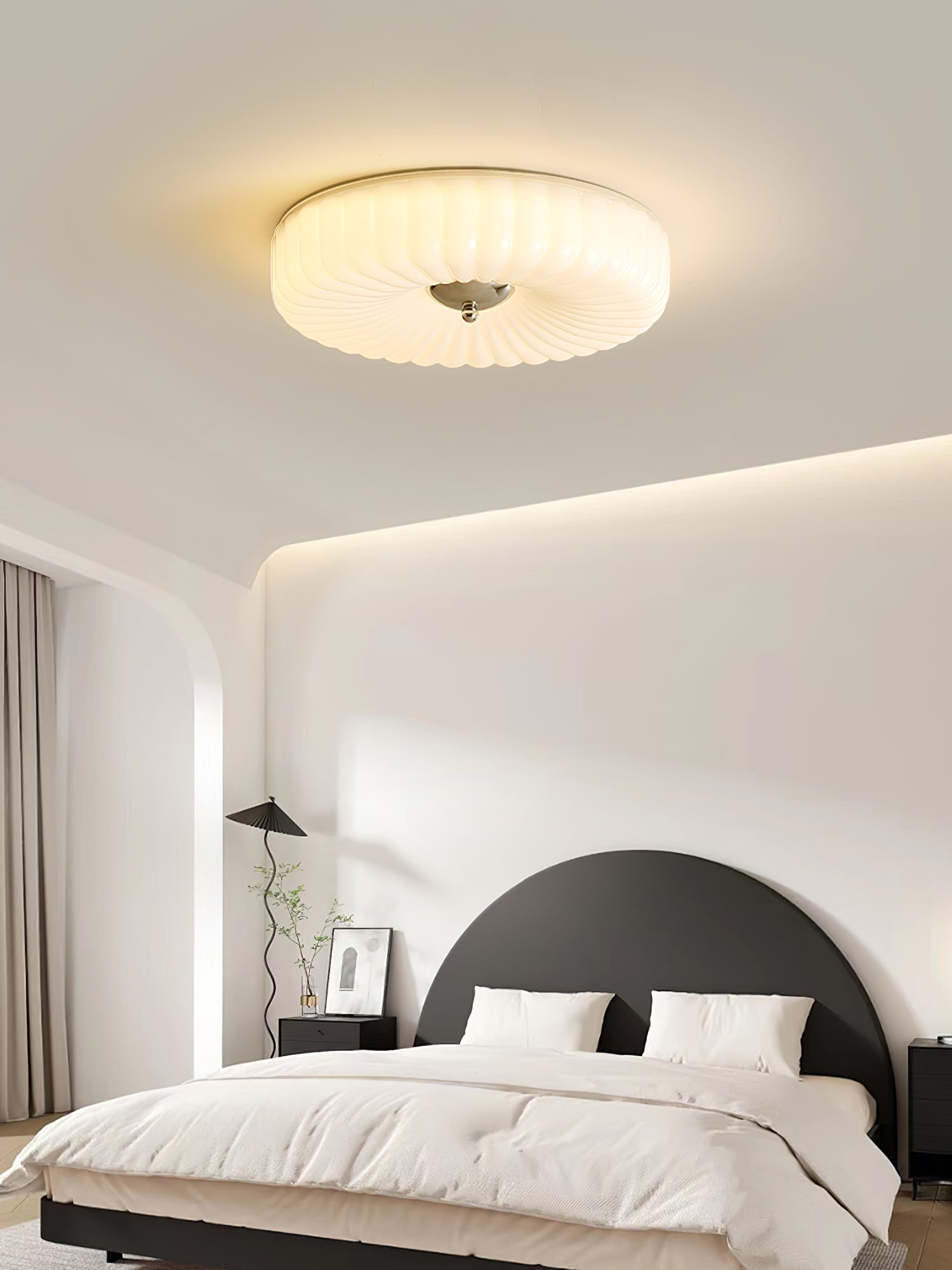 Zathee Modern Minimalist Glass Metal Flush Mount Ceiling Light - Lamp Copper