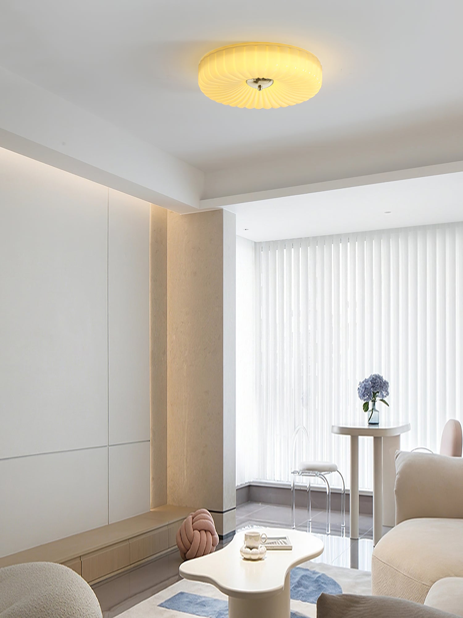 Zathee Modern Minimalist Glass Metal Flush Mount Ceiling Light - Lamp Copper