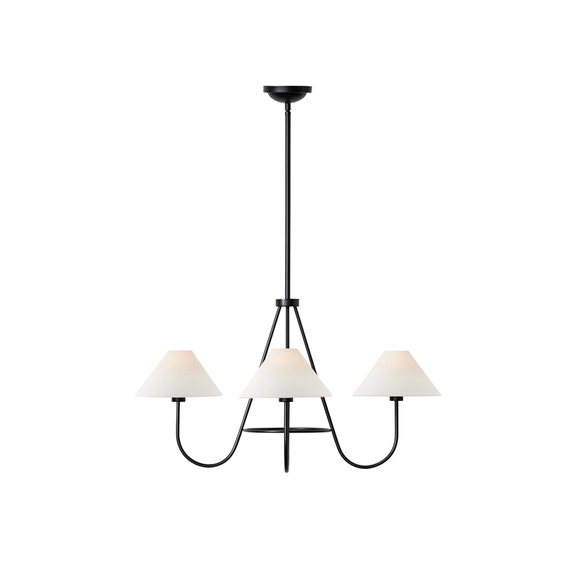 Ellaeara Vintage Industrial Black Fabric Chandelier - Lamp Copper