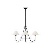 Ellaeara Vintage Industrial Black Fabric Chandelier - Lamp Copper