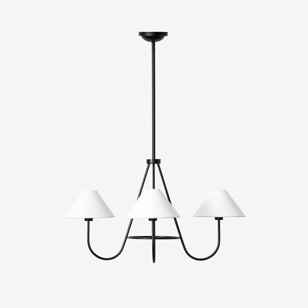 Ellaeara Vintage Industrial Black Fabric Chandelier - Lamp Copper