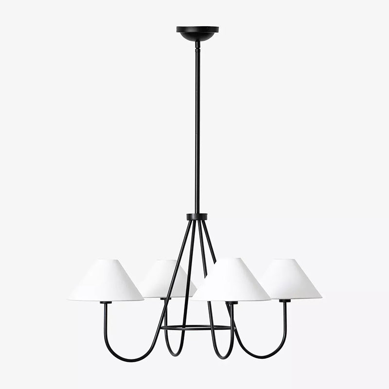 Ellaeara Vintage Industrial Black Fabric Chandelier - Lamp Copper