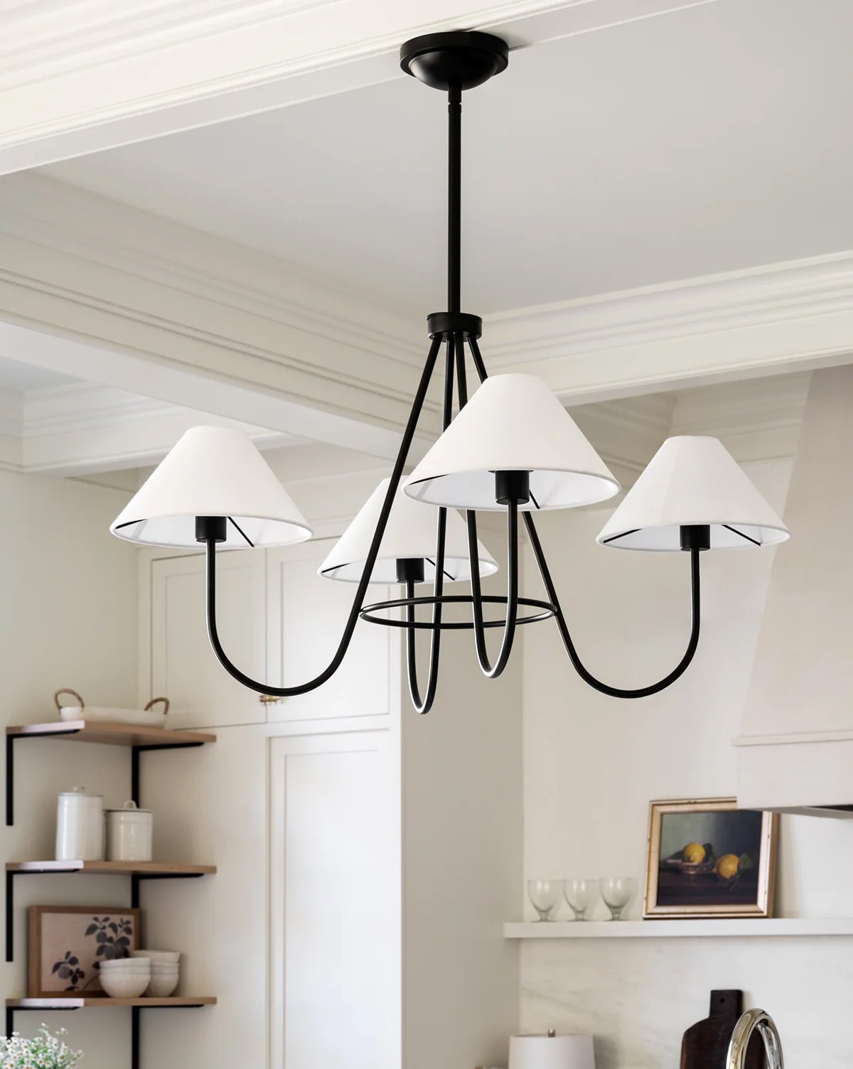 Ellaeara Vintage Industrial Black Fabric Chandelier - Lamp Copper
