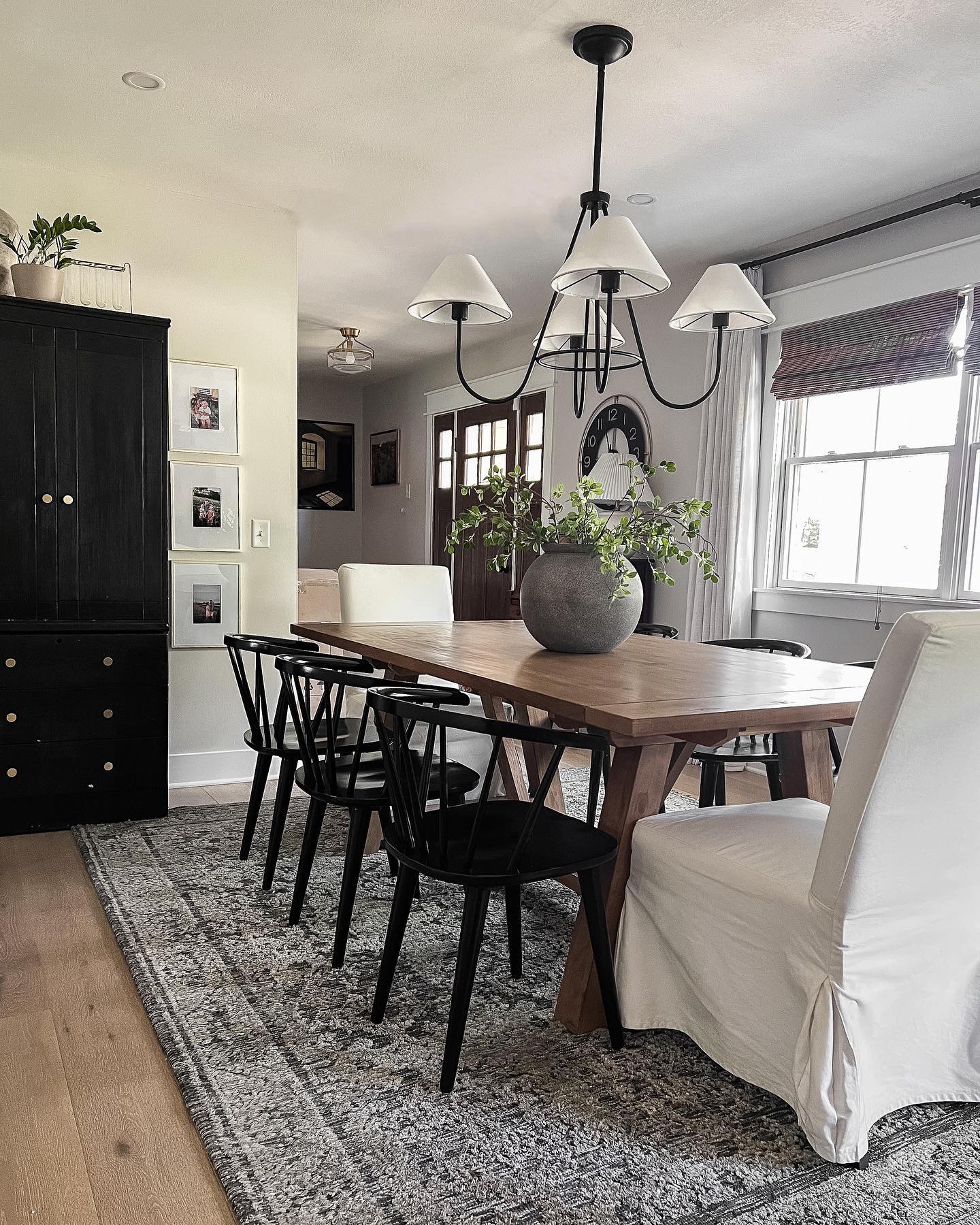 Ellaeara Vintage Industrial Black Fabric Chandelier - Lamp Copper