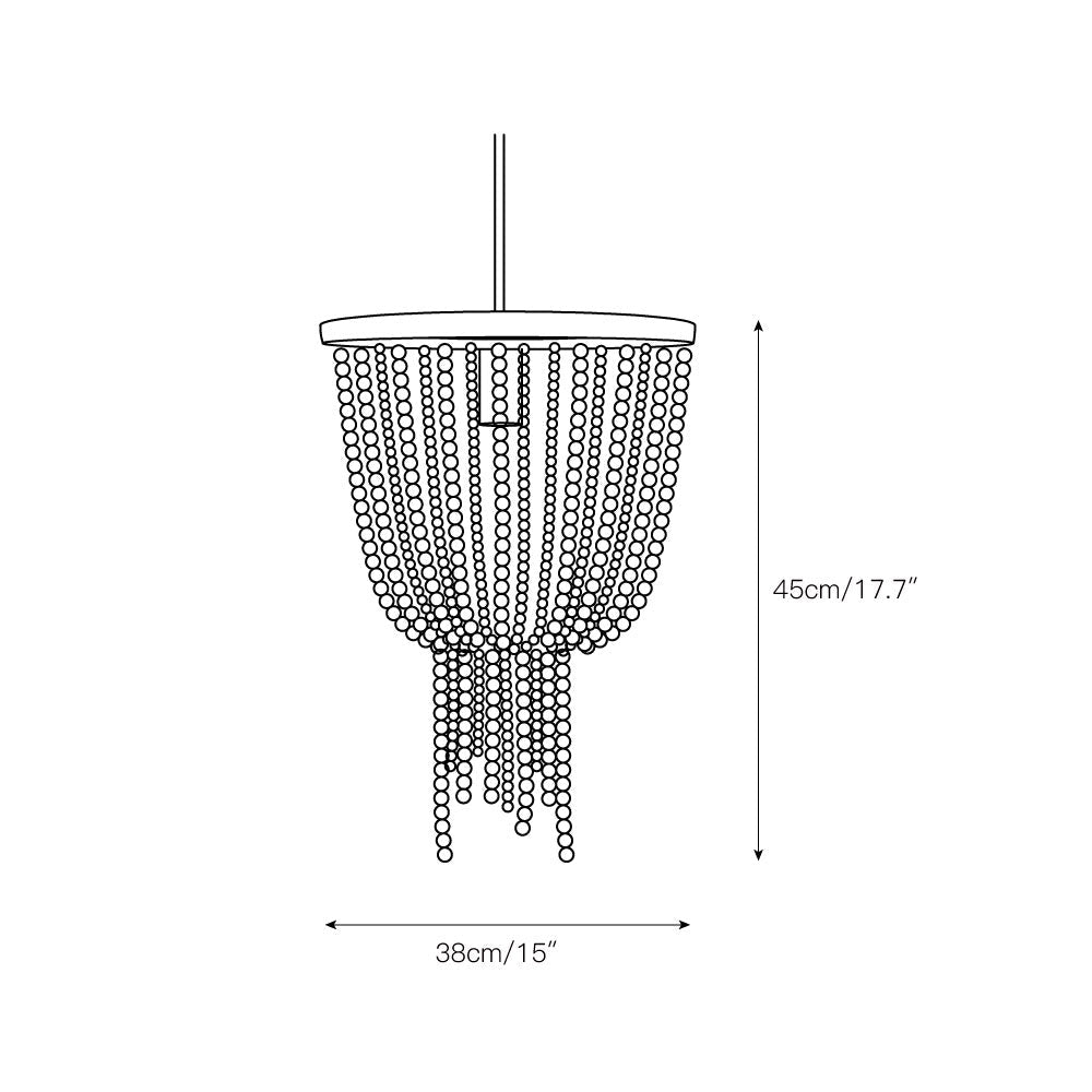 Himinuvyi Modern Beaded  Wooden Rope Metal Chandelier