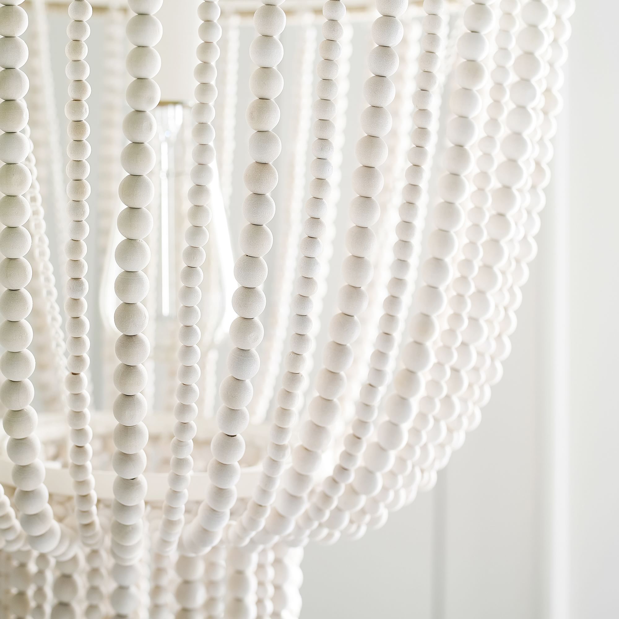 Himinuvyi Modern Beaded  Wooden Rope Metal Chandelier