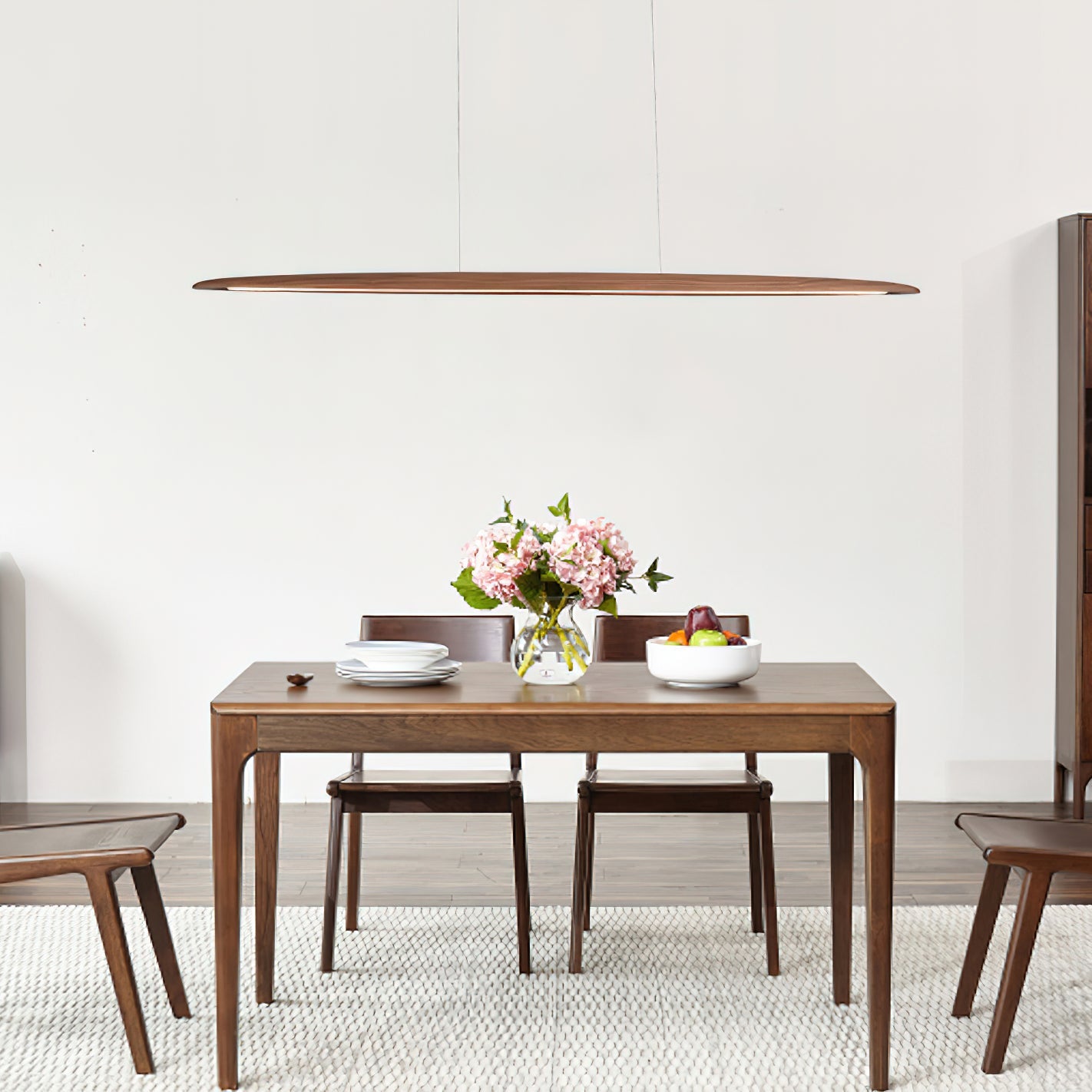 Zing Modern Minimalist Walnut Wood Pendant Lamp - Lamp Copper