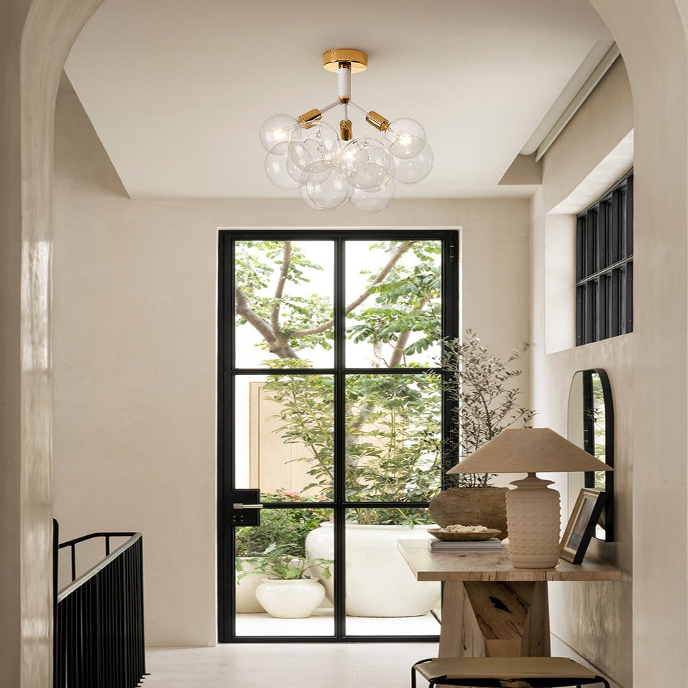Evoke Modern Bubble Glass Chandelier / Semi Flush