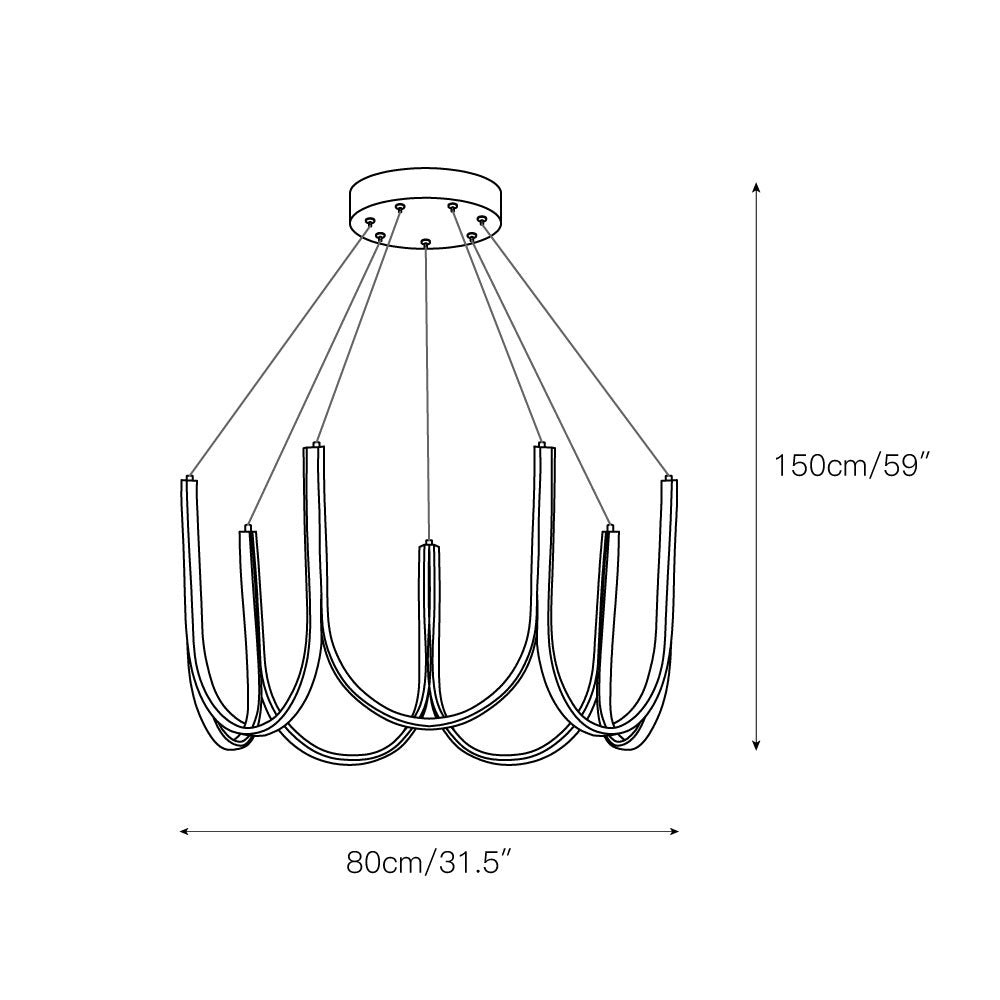 Otheara Modern Minimalist LED Metal Chandelier - Lamp Copper