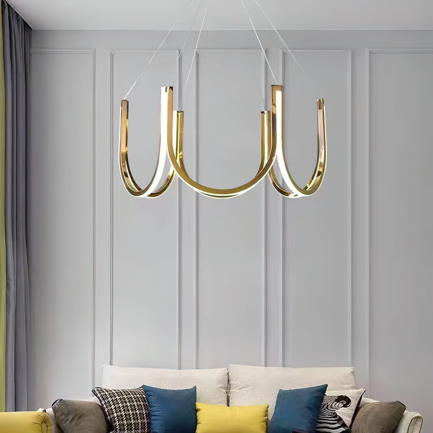 Otheara Modern Minimalist LED Metal Chandelier - Lamp Copper