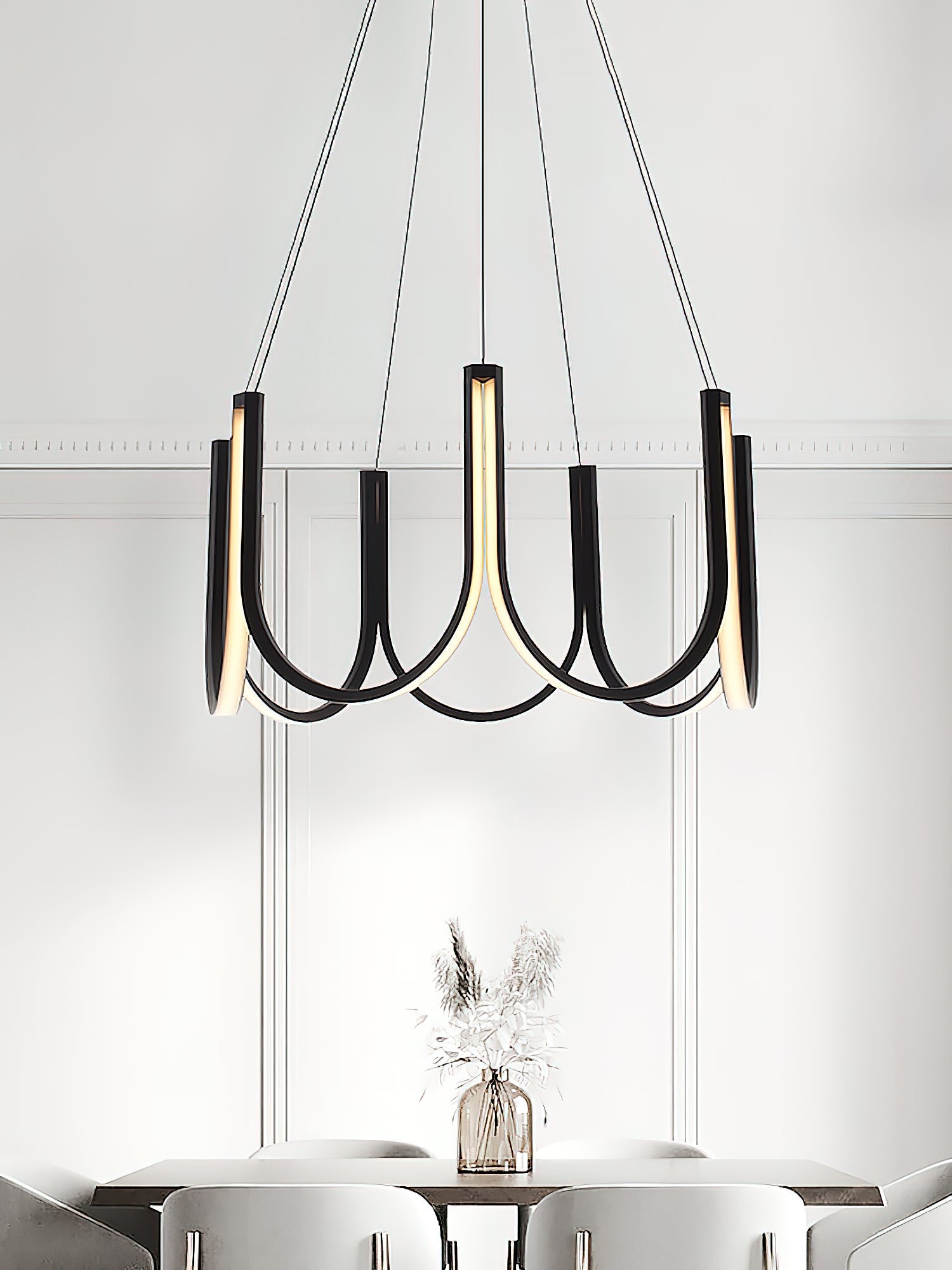 Otheara Modern Minimalist LED Metal Chandelier - Lamp Copper