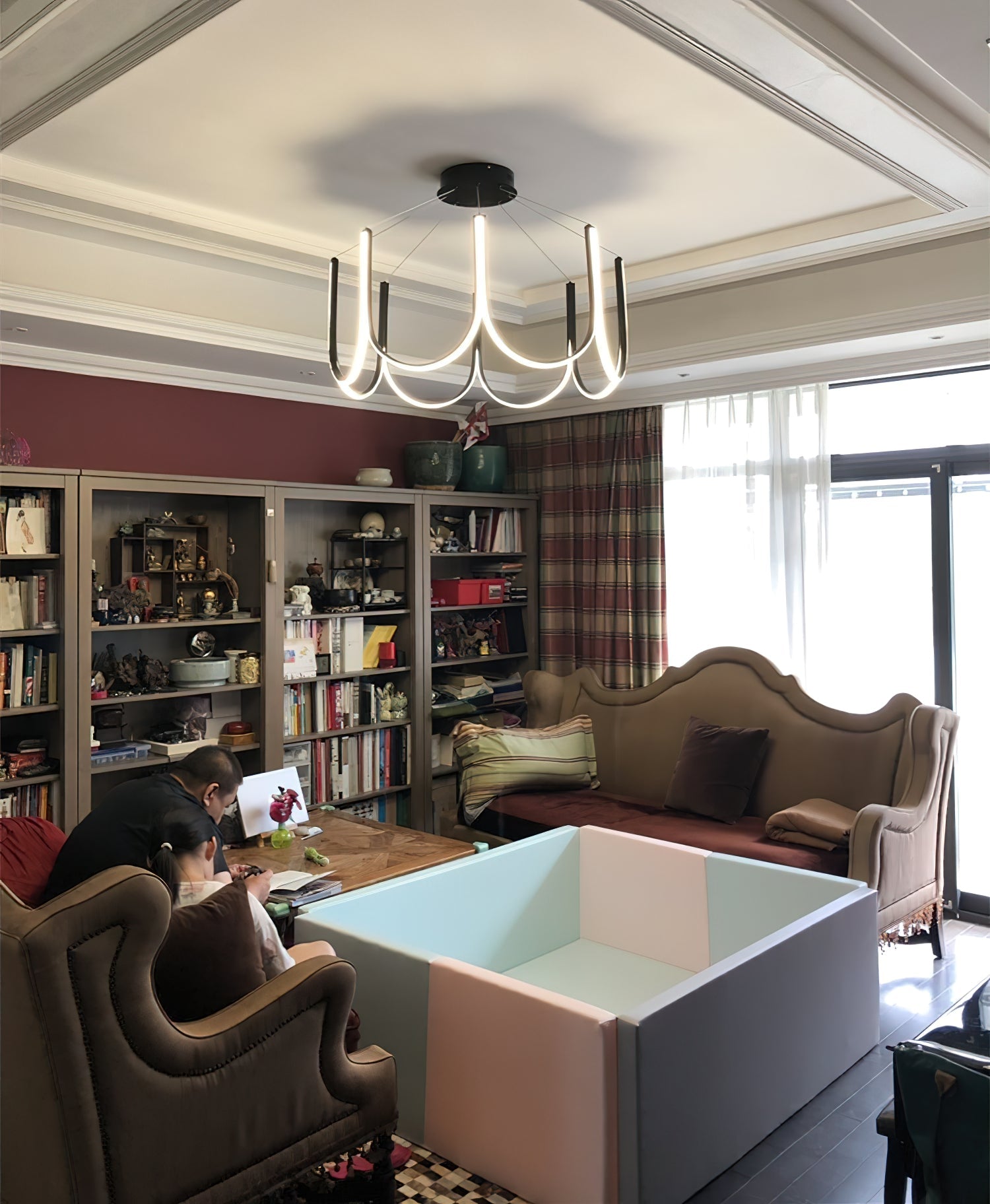 Otheara Modern Minimalist LED Metal Chandelier - Lamp Copper