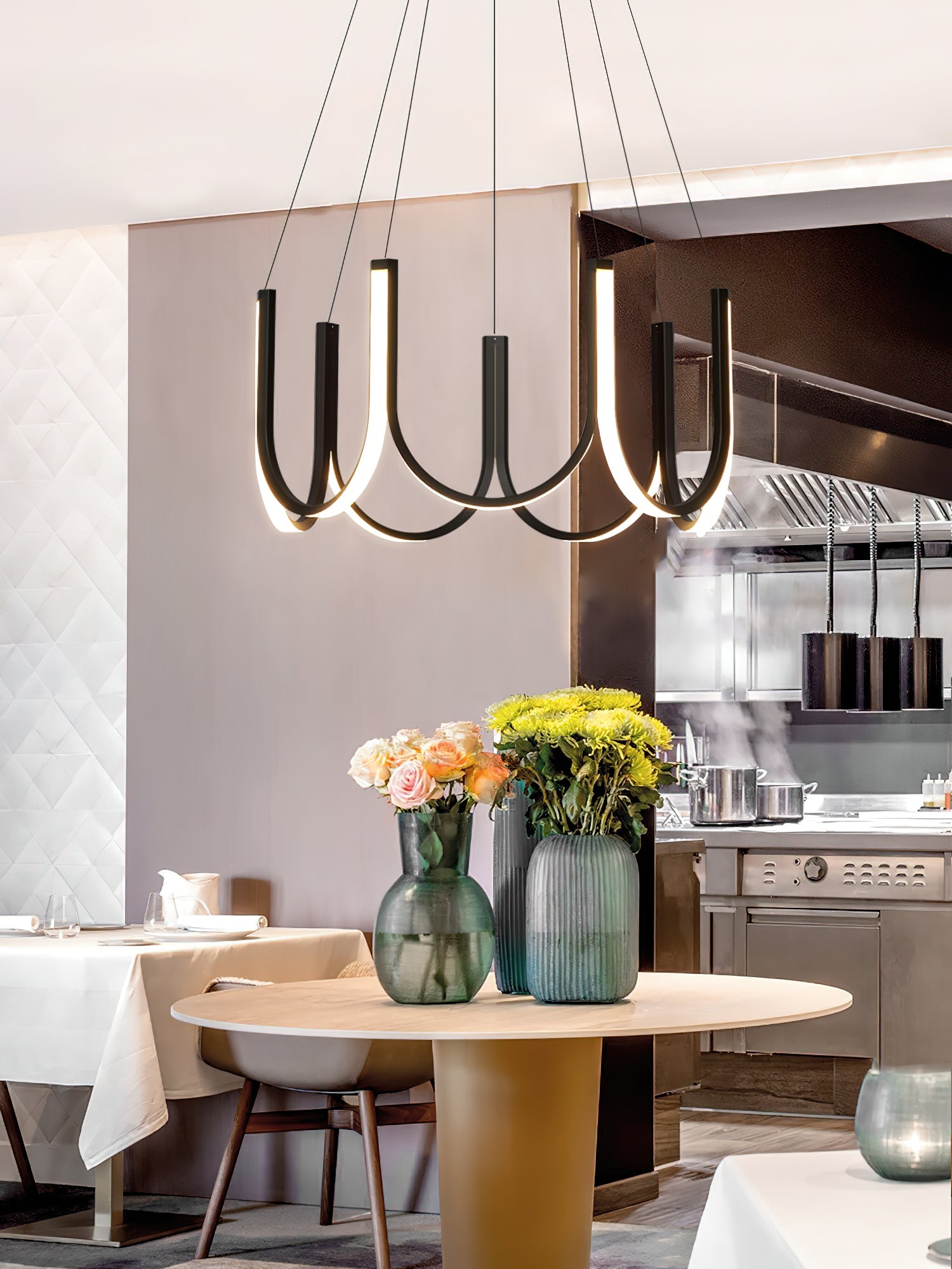 Otheara Modern Minimalist LED Metal Chandelier - Lamp Copper