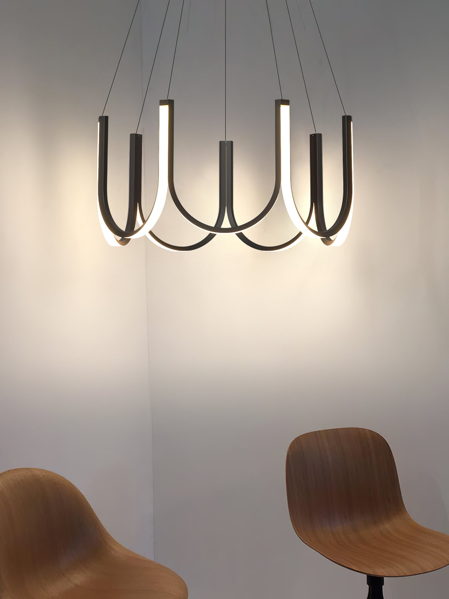 Otheara Modern Minimalist LED Metal Chandelier - Lamp Copper