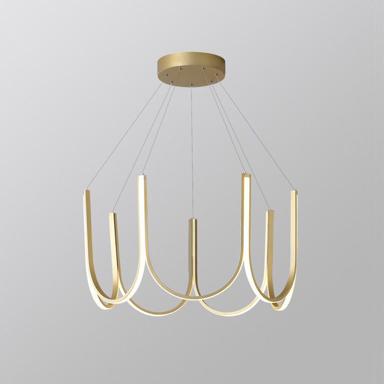 Otheara Modern Minimalist LED Metal Chandelier - Lamp Copper