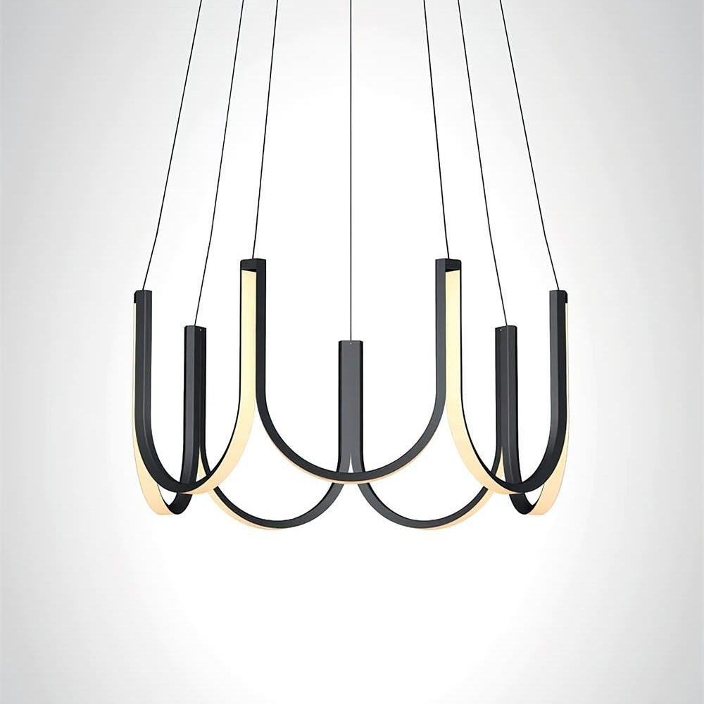 Otheara Modern Minimalist LED Metal Chandelier - Lamp Copper