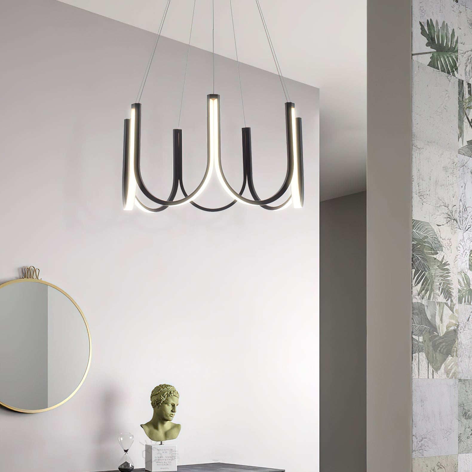 Otheara Modern Minimalist LED Metal Chandelier - Lamp Copper