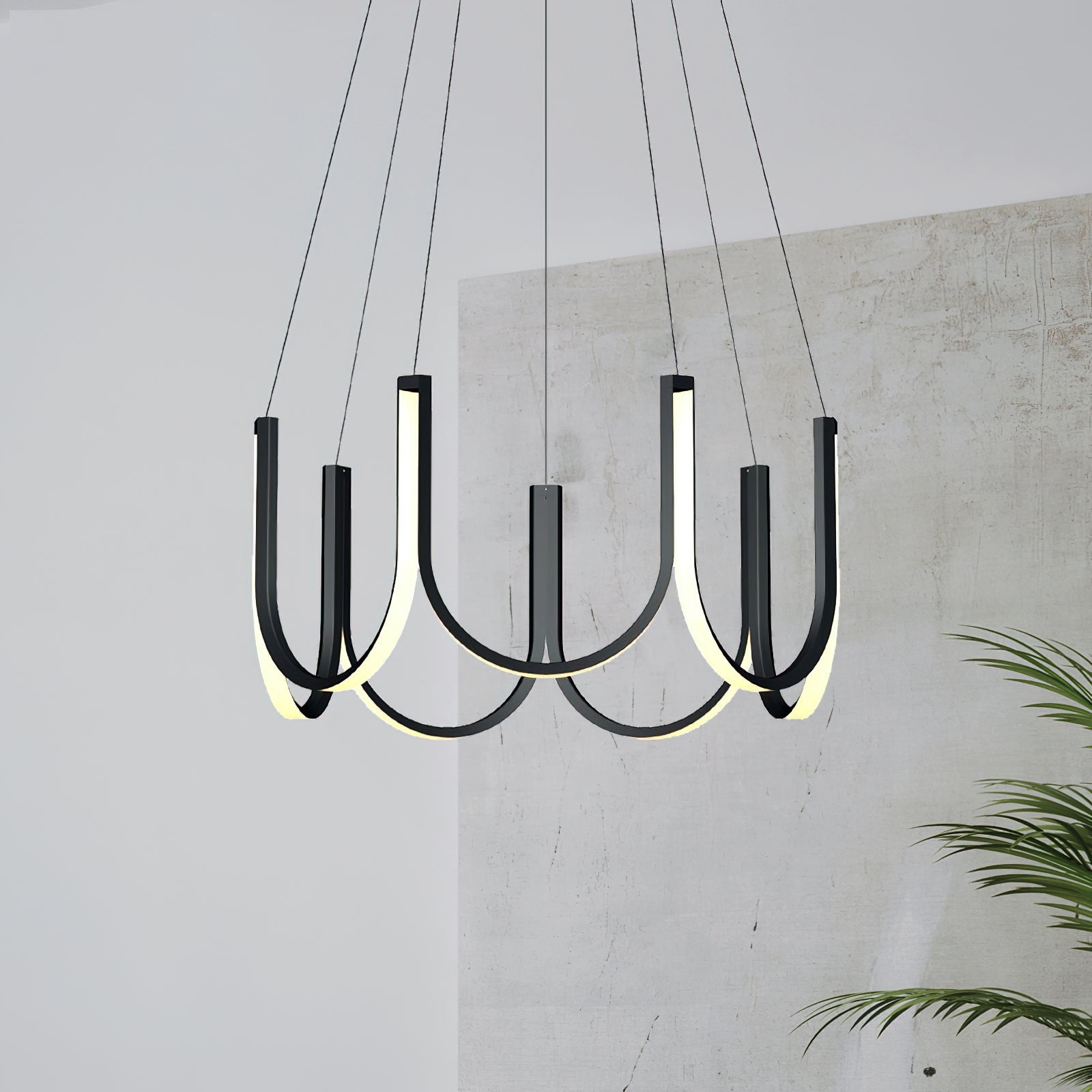 Otheara Modern Minimalist LED Metal Chandelier - Lamp Copper
