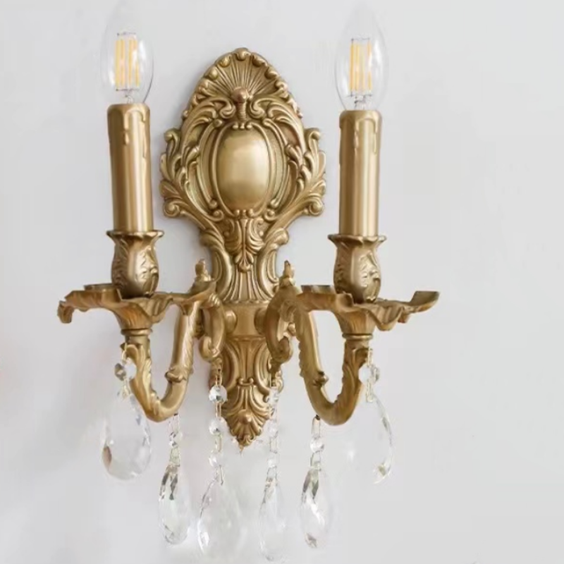 Silva Vintage Luxury LED Wall Light Metal Crystal Living Room Hallway - Letslighting
