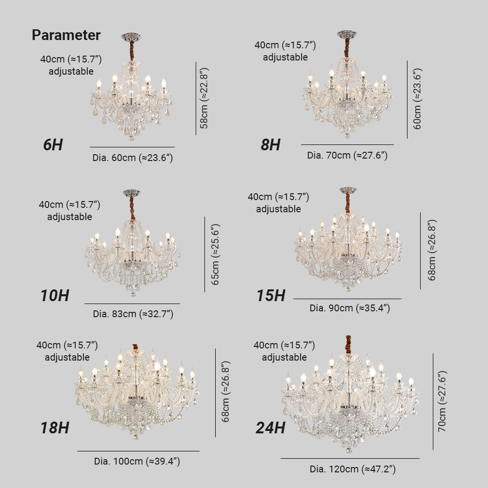Silva French Crystal Metal Chandelier Living Room Dining Room - Letslighting