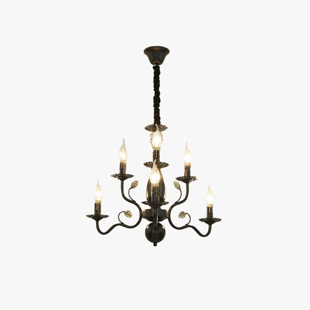 Silva Rustic Metal Glass Chandelier Living Room Bedroom - Letslighting