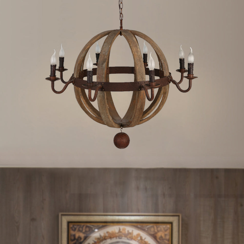 EpochRustic Pendant Light Wood Metal Corridor Restaurant - Letslighting