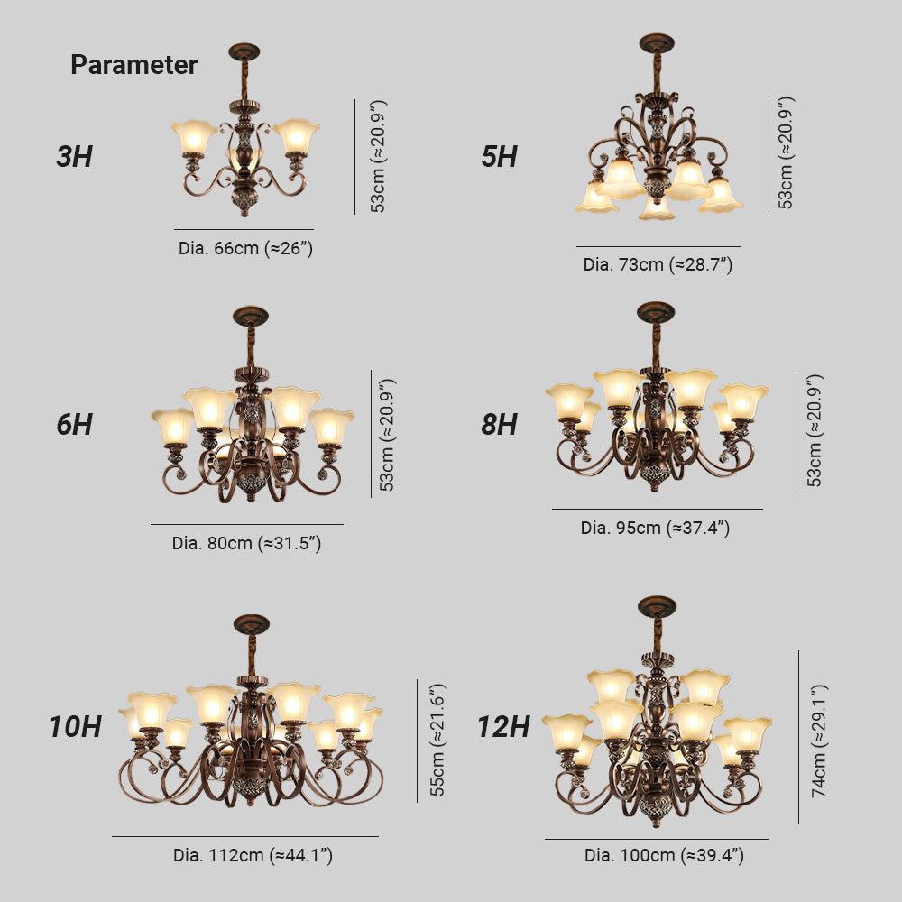 Arisha Retro Flower Pendant Light Metal Glass Living Room Bedroom - Letslighting