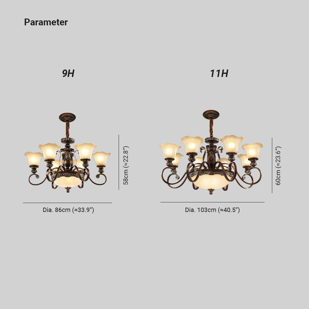 Arisha Retro Flower Pendant Light Metal Glass Living Room Bedroom - Letslighting