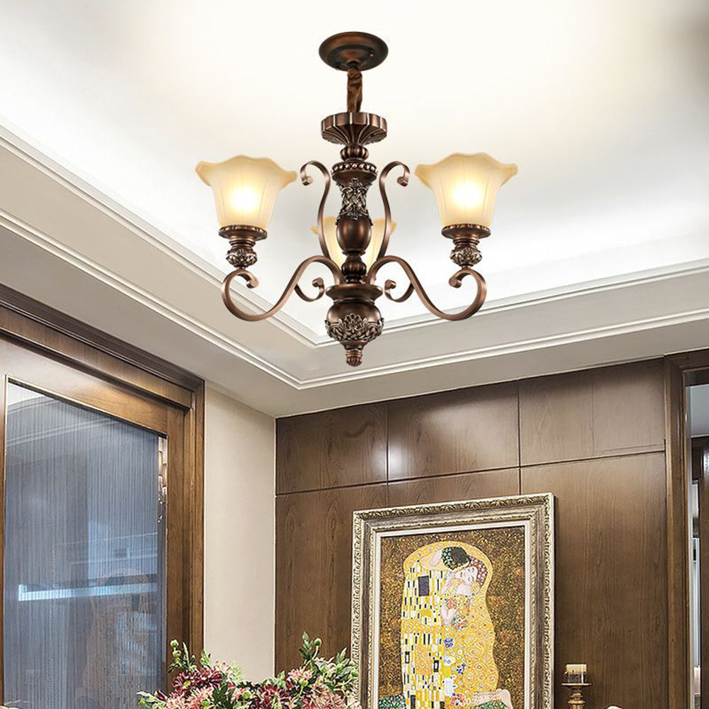 Arisha Retro Flower Pendant Light Metal Glass Living Room Bedroom - Letslighting