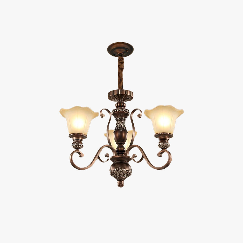 Arisha Retro Flower Pendant Light Metal Glass Living Room Bedroom - Letslighting