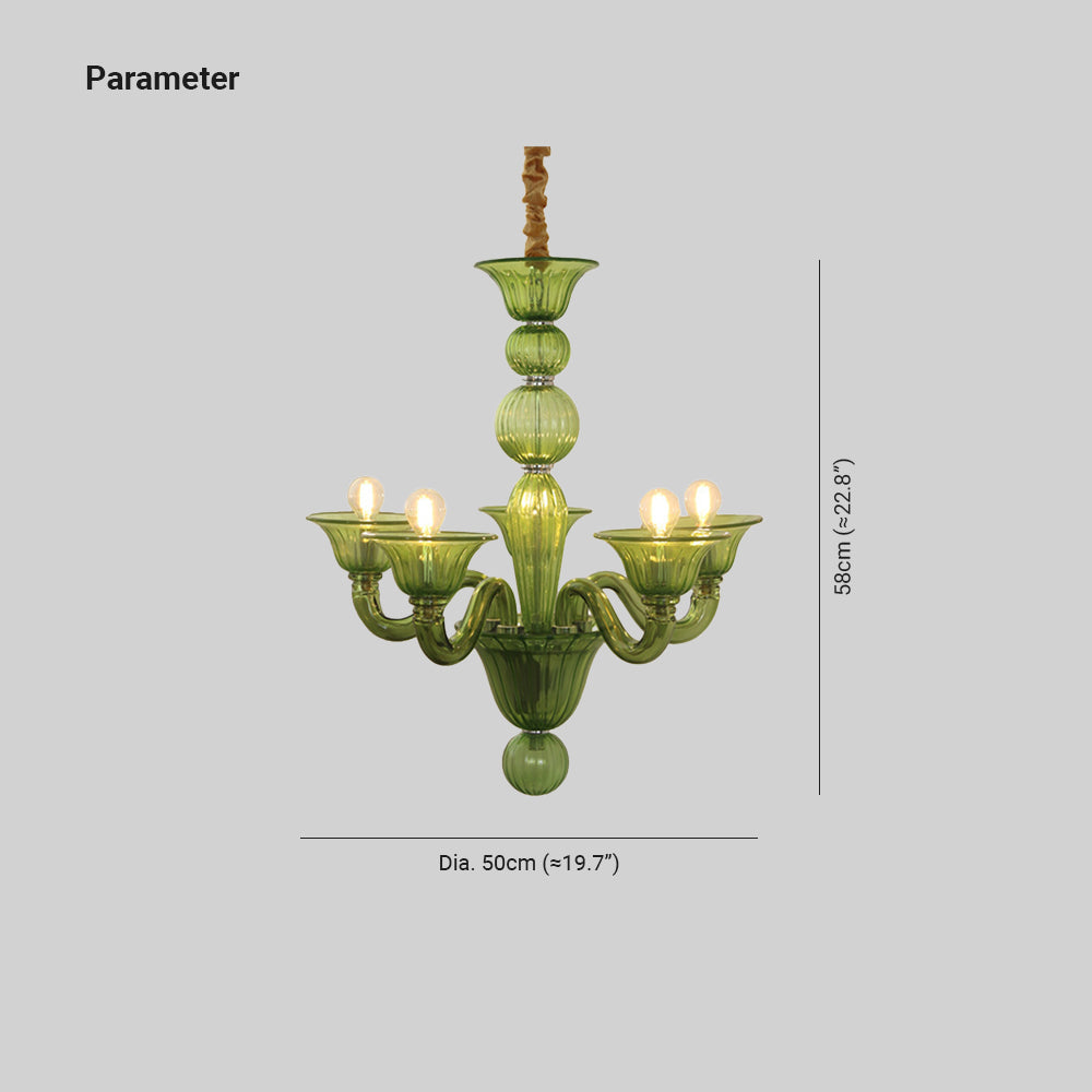 Silva Retro Chandelier Metal Glass Dining Room Living Room - Letslighting