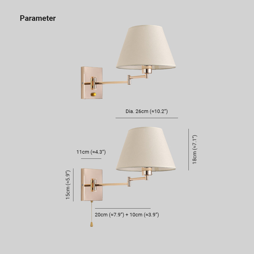 Epoch Decorative Indoor Wall Lamp Metal Fabric Study Living Room - Letslighting