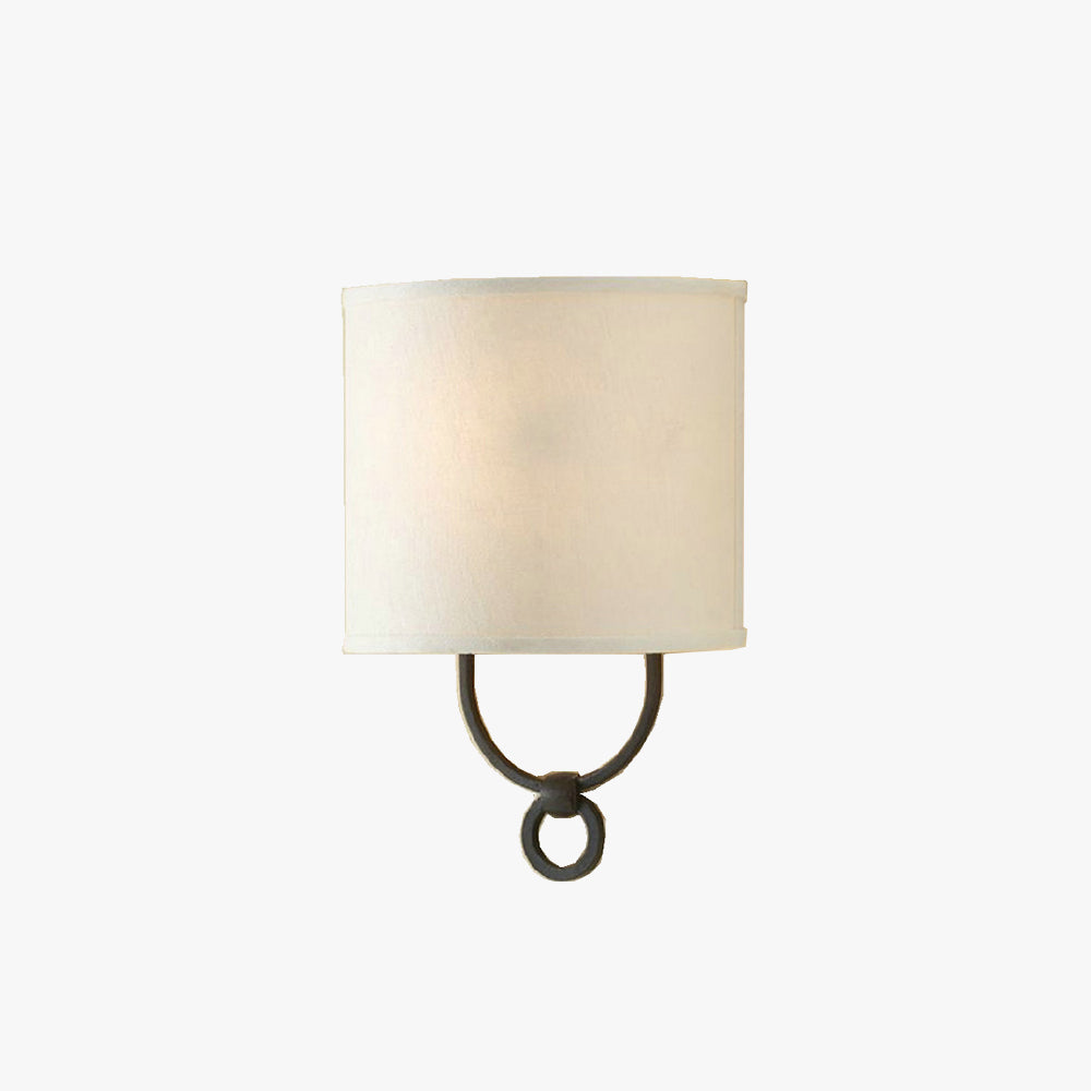 Silva Modern Cylindrical Metal Fabric Indoor Wall Lamp Bedroom - Letslighting