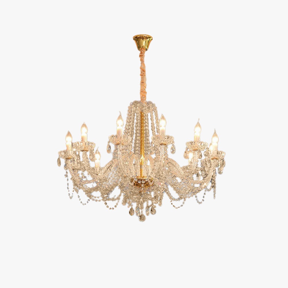 Kristy LED Chandelier Crystal Metal Glass Living Room Bedroom - Letslighting