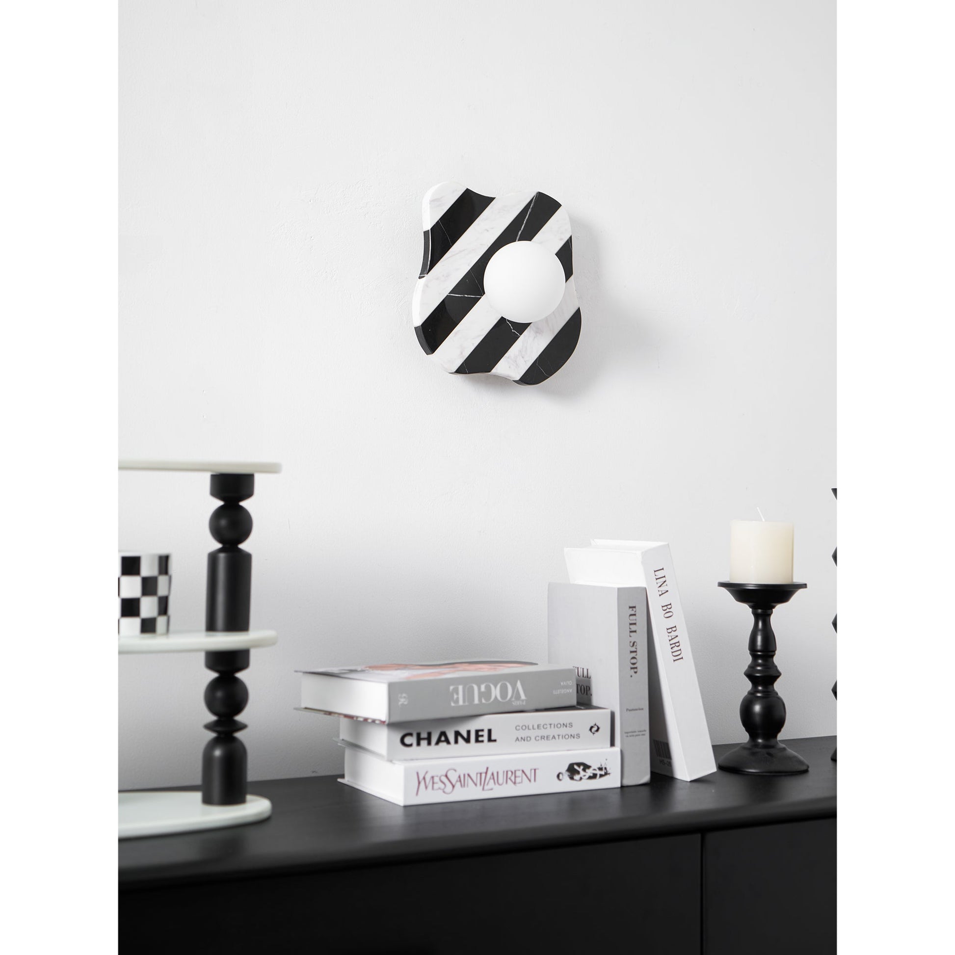 Curinis Individual Creativity Zebra Marble Glass Wall Lamp - Lamp Copper
