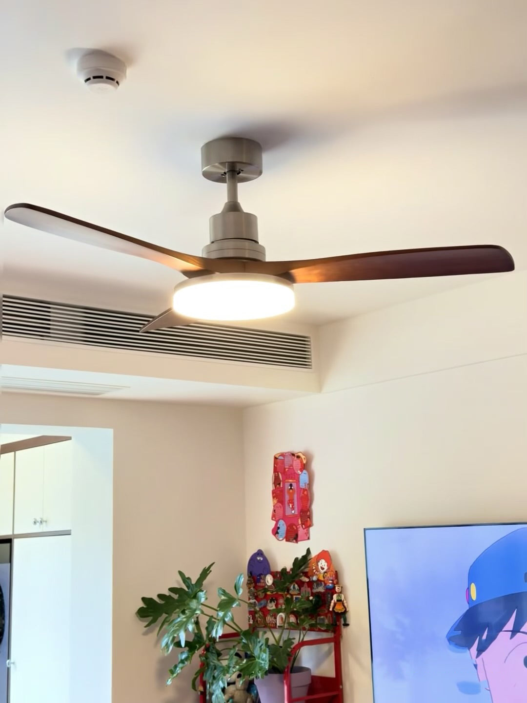 Zesolila Premium Natural Wooden Fan Ceiling Light - Lamp Copper