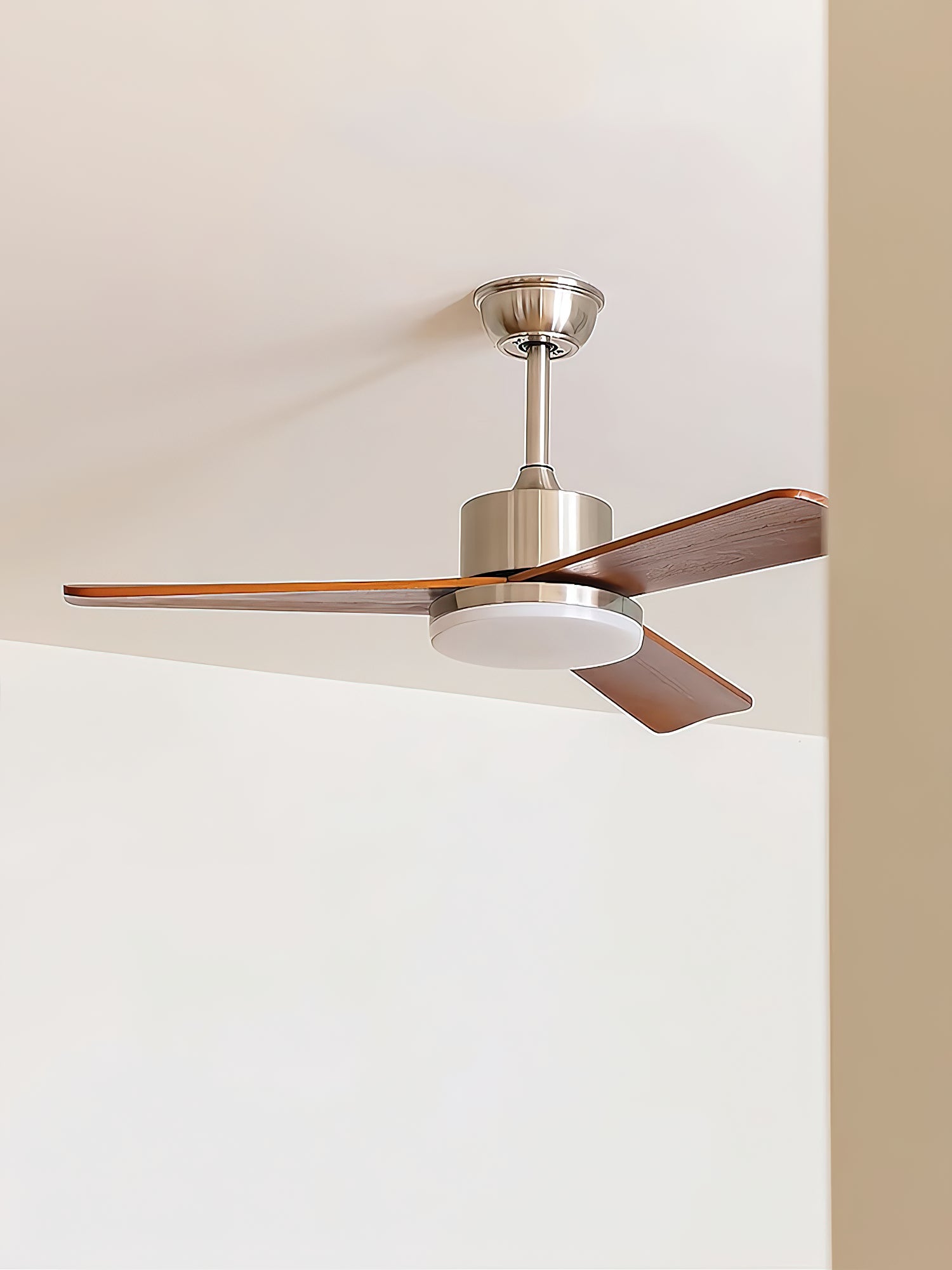 Zesolila Premium Natural Wooden Fan Ceiling Light - Lamp Copper
